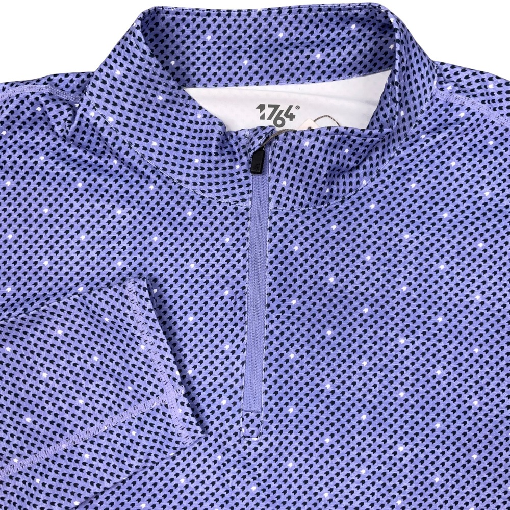 1764 Golf Shirt Mens XLarge Purple Geometric 1/4 Zip Performance Pullover Casual